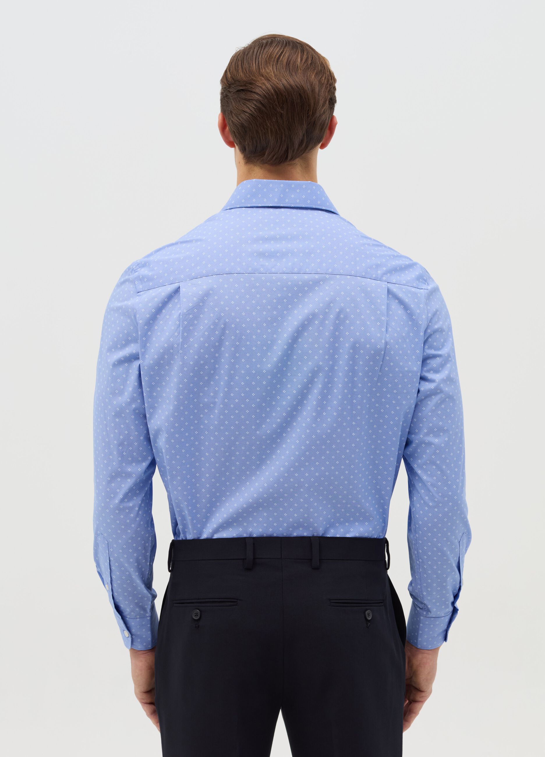 Camicia regular fit con micro fantasia