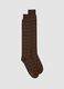 Brown long striped stretch-cotton socks_0