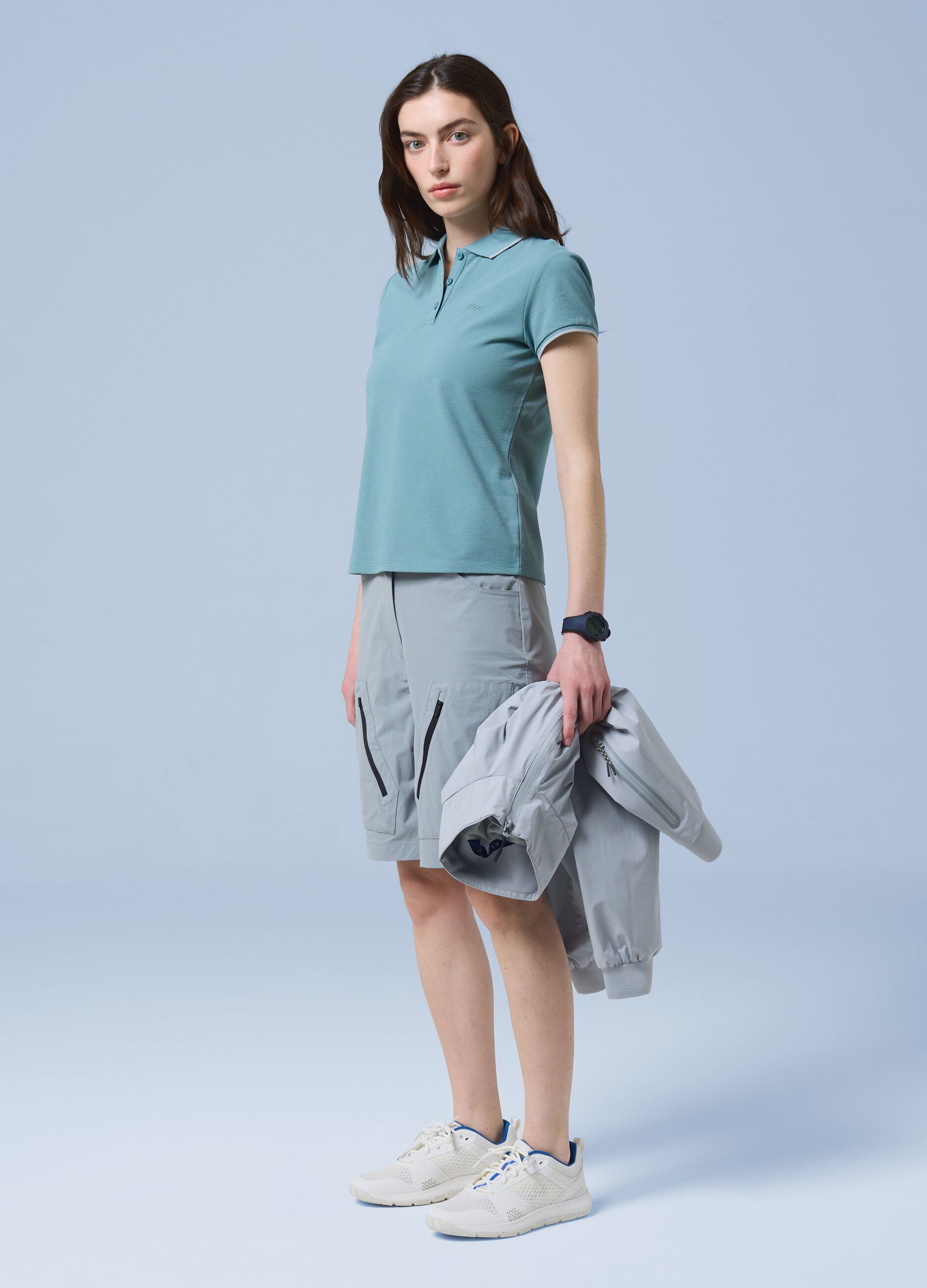 Polo ALTAVIA SAILING verde in cotone elasticizzato