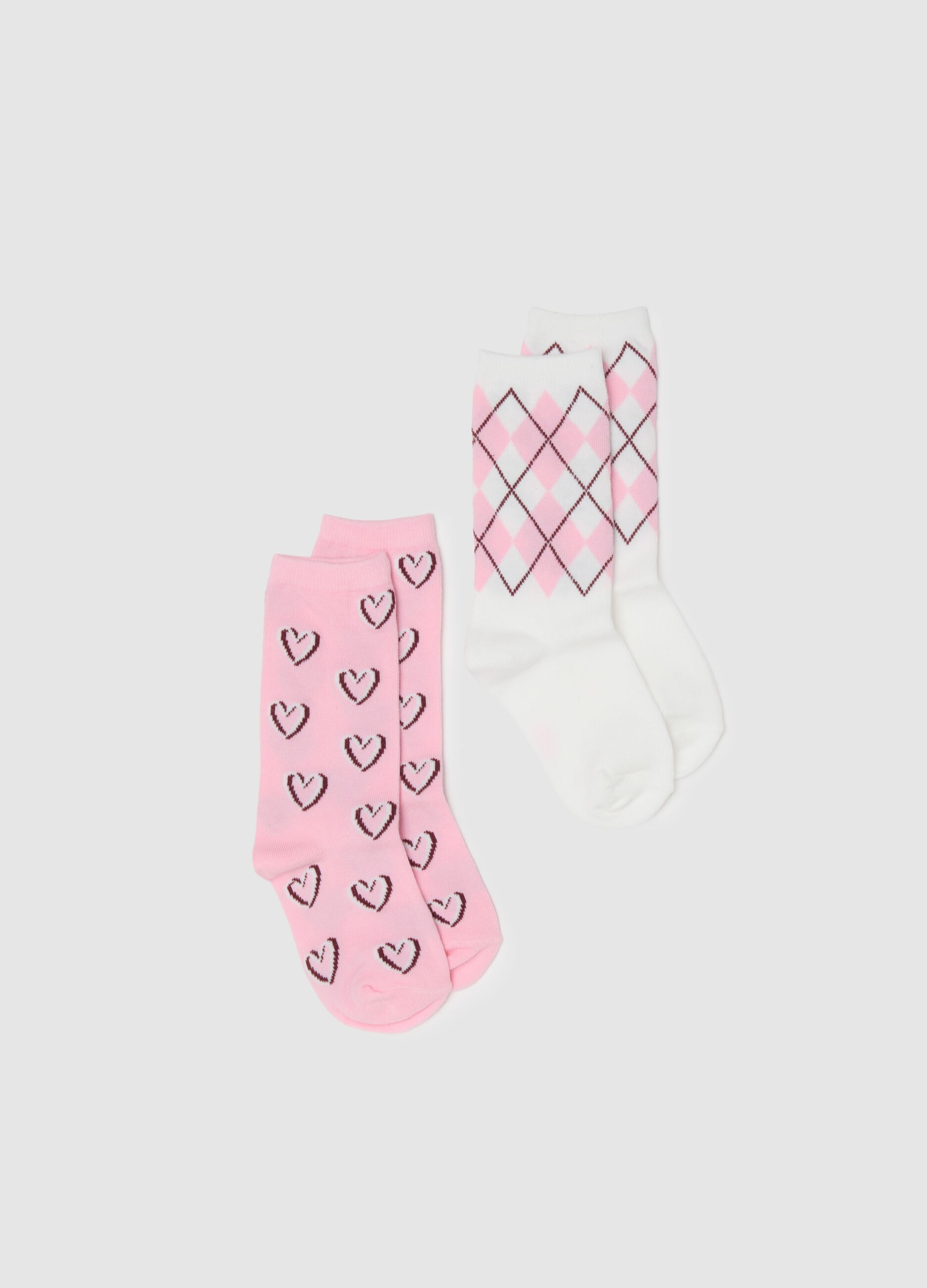 Multicolour girl short socks twin pack in cotton blend