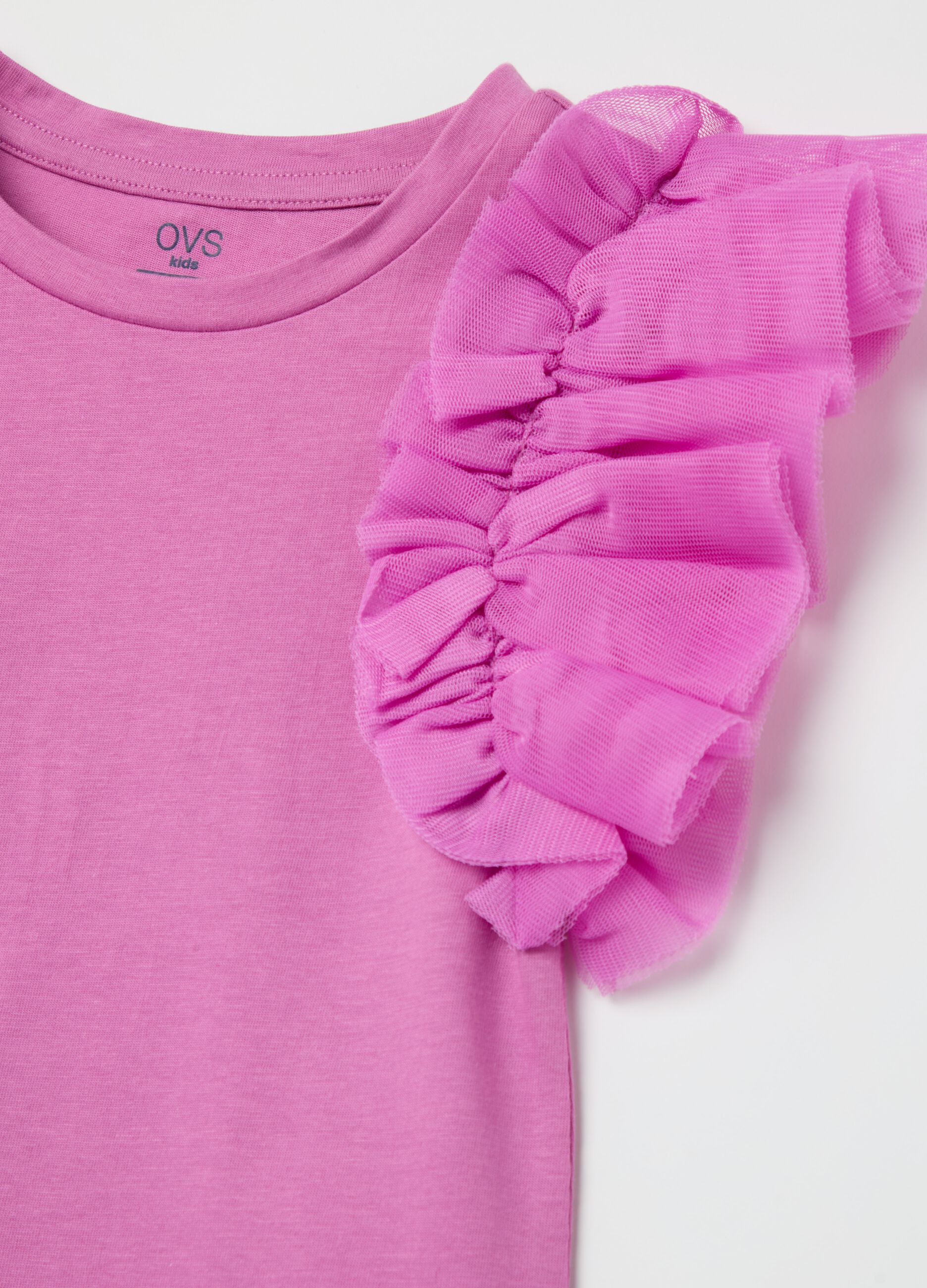 Cotton jogging set with flounce and print