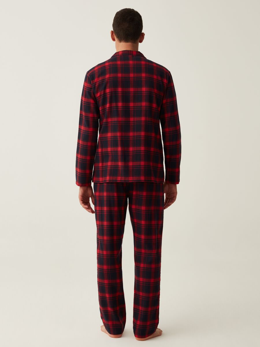 Pigiama lungo in flanella fantasia tartan_2