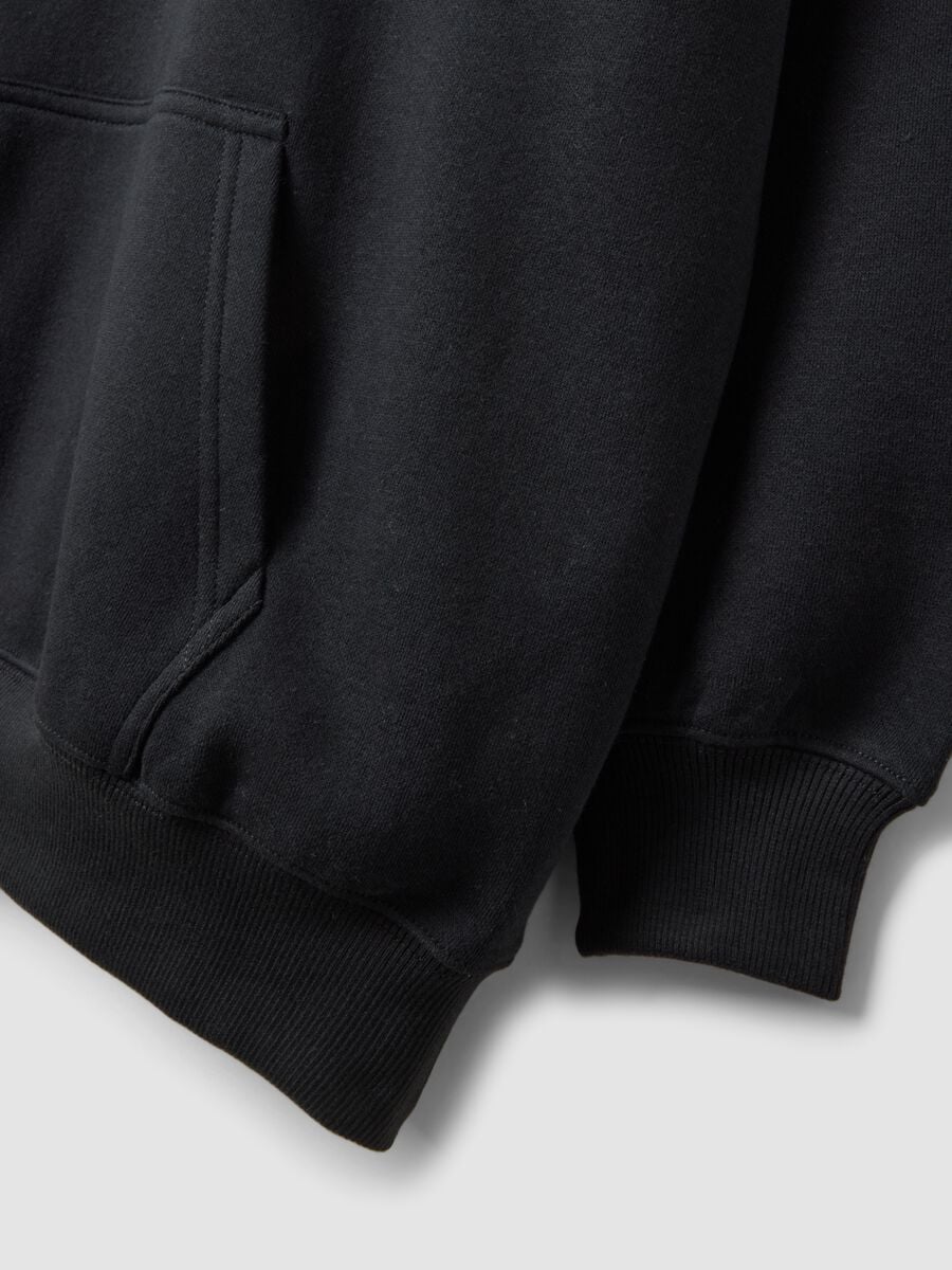 Felpa nera con cappuccio in misto cotone con stampa Brooklyn Nets_1