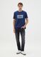 Regular fit blue pure cotton T-shirt_0