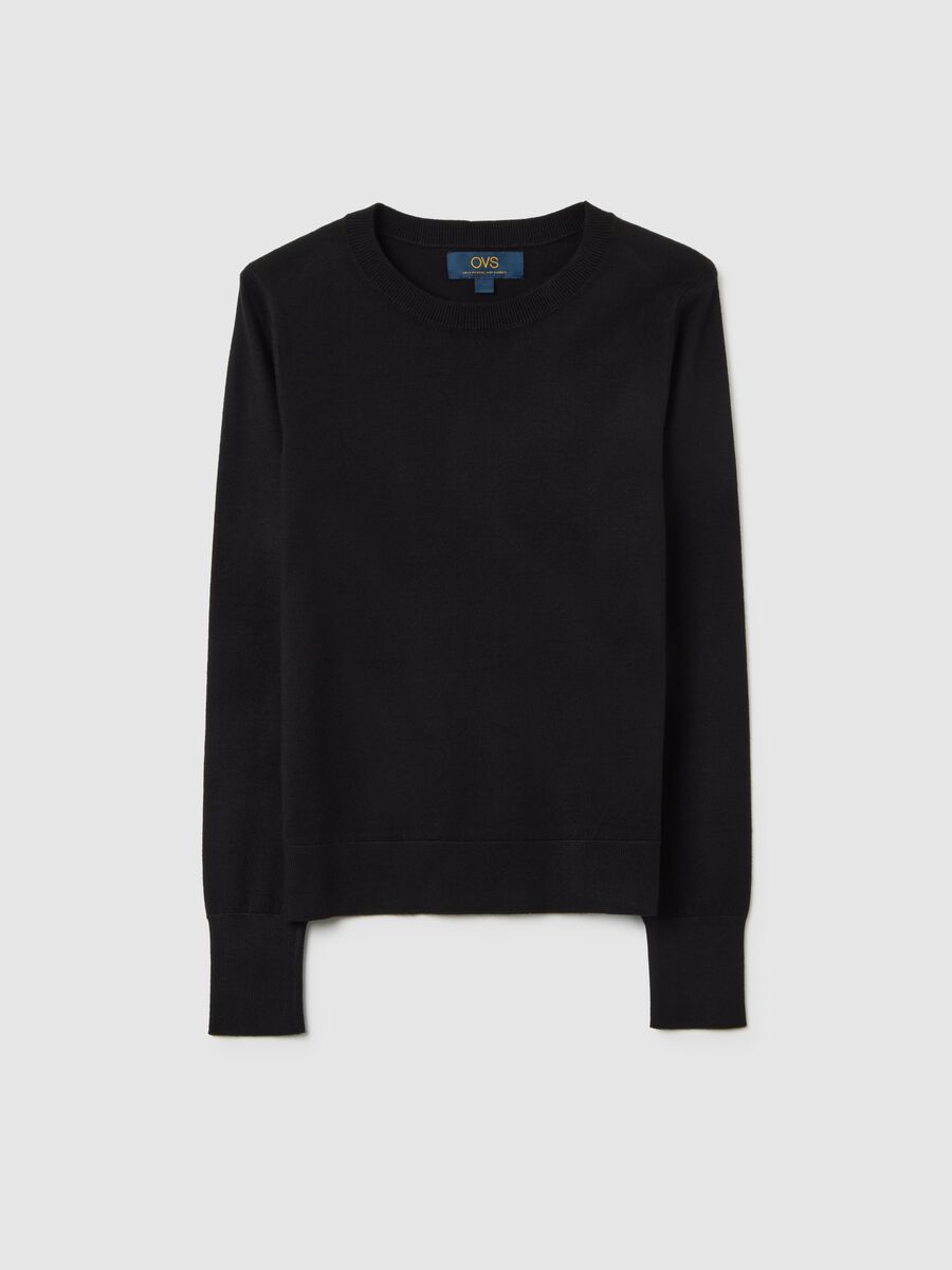 Maglione nero vestibilit&agrave; fitted_4