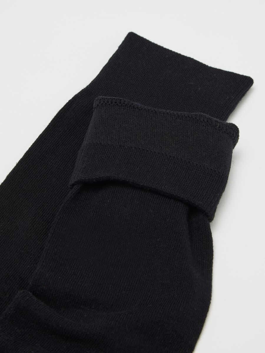 Black Stretch Cotton Long Socks Multipack Set_2