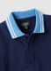 Children's regular fit pure cotton blue polo with coloured trims_3