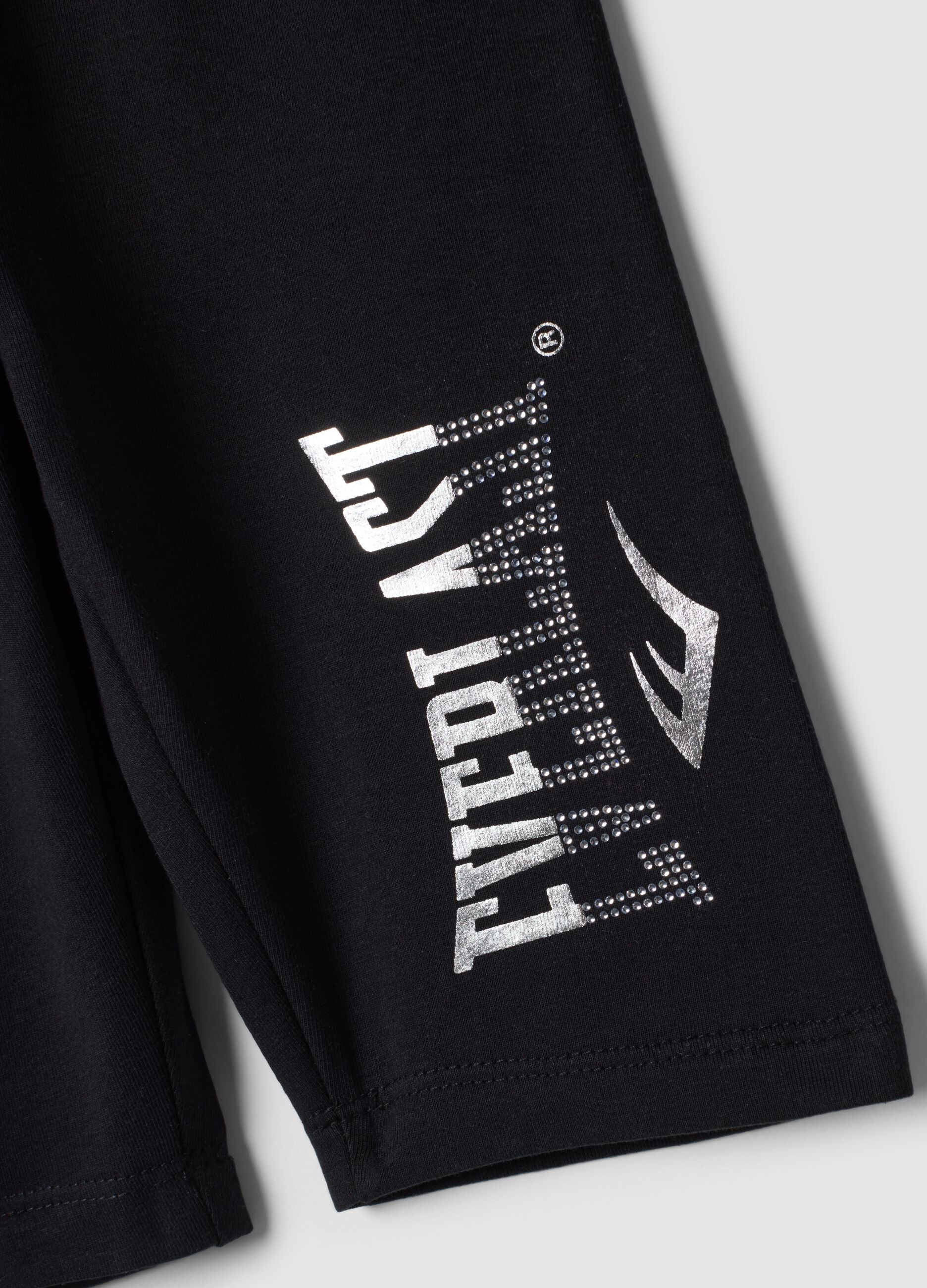 Black stretch cotton shorts