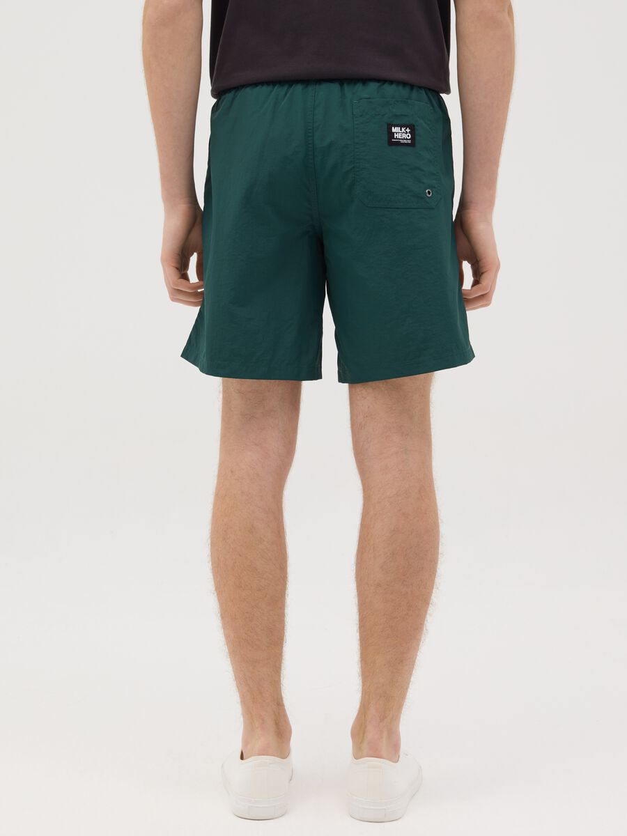 Boxer da uomo verde regular fit con elastico e coulisse_2