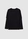 Black long-sleeved pure cotton T-shirt_4