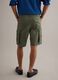 Green stretch cotton cargo shorts, regular fit_2