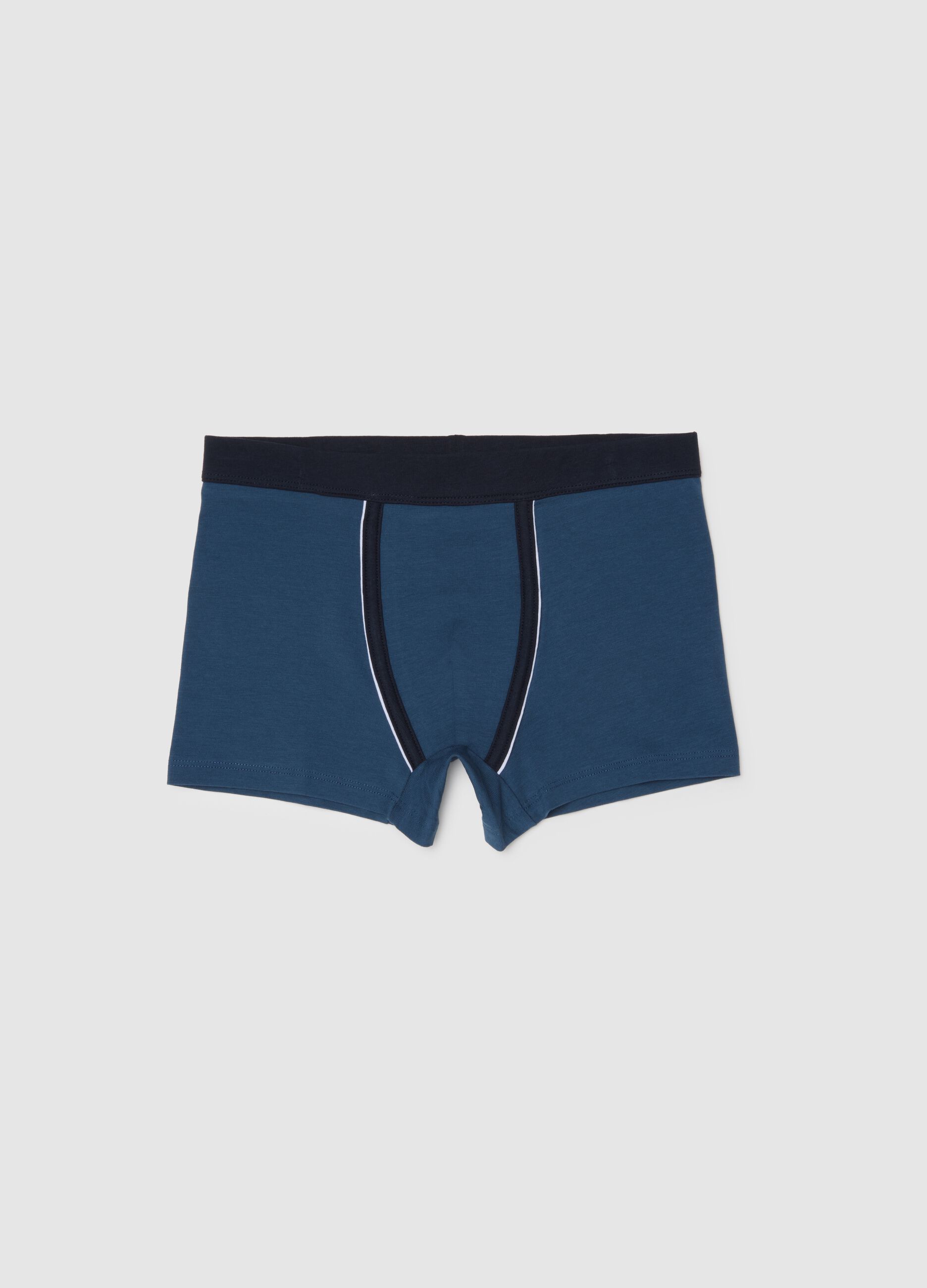 Boys' blue cotton blend regular fit boxers