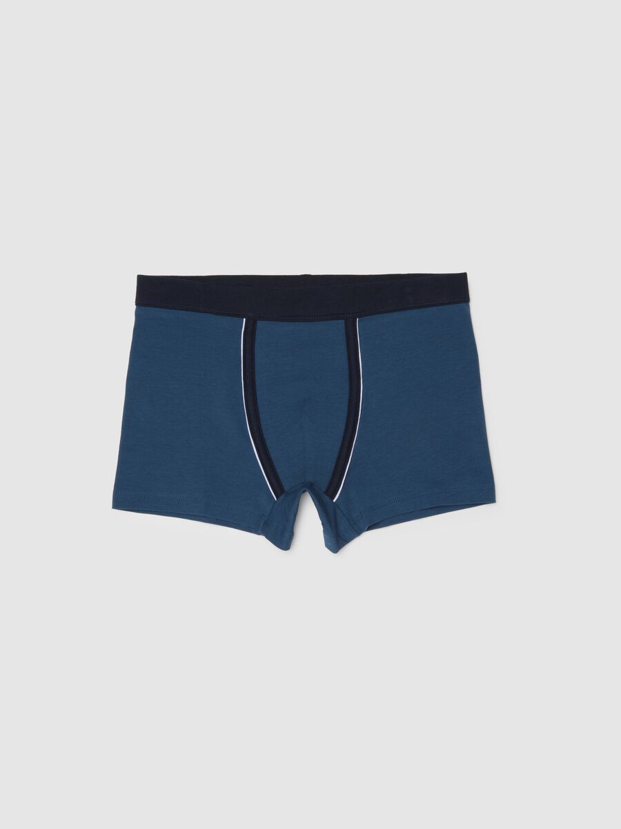 Boys' blue cotton blend regular fit boxers_0