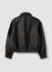 Black cropped jacket with zip and flap pockets, oversized fit_2