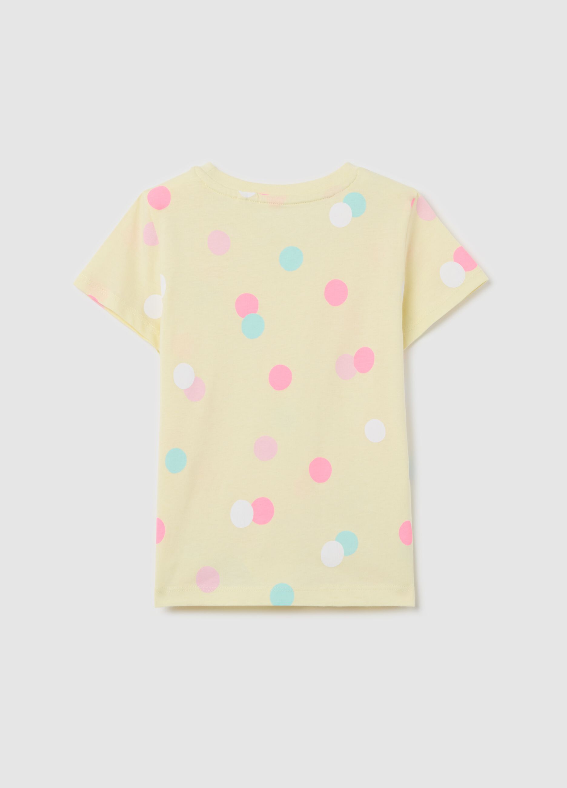 Yellow T-shirt in cotton with print