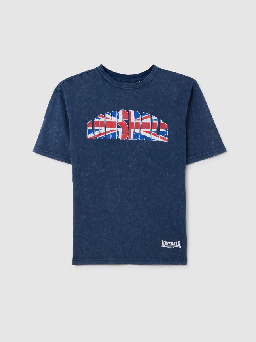 T-shirt da bambino in puro cotone blu regular fit_3