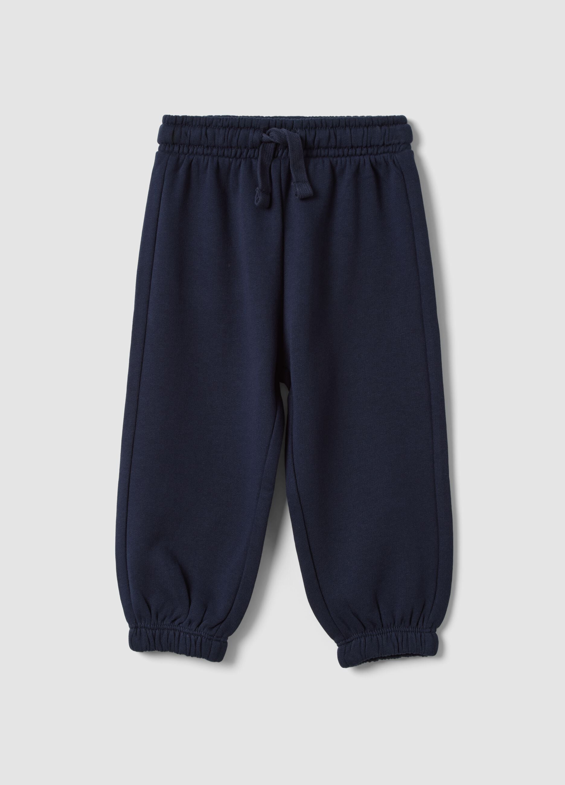 Pantaloni jogger blu in puro cotone organico