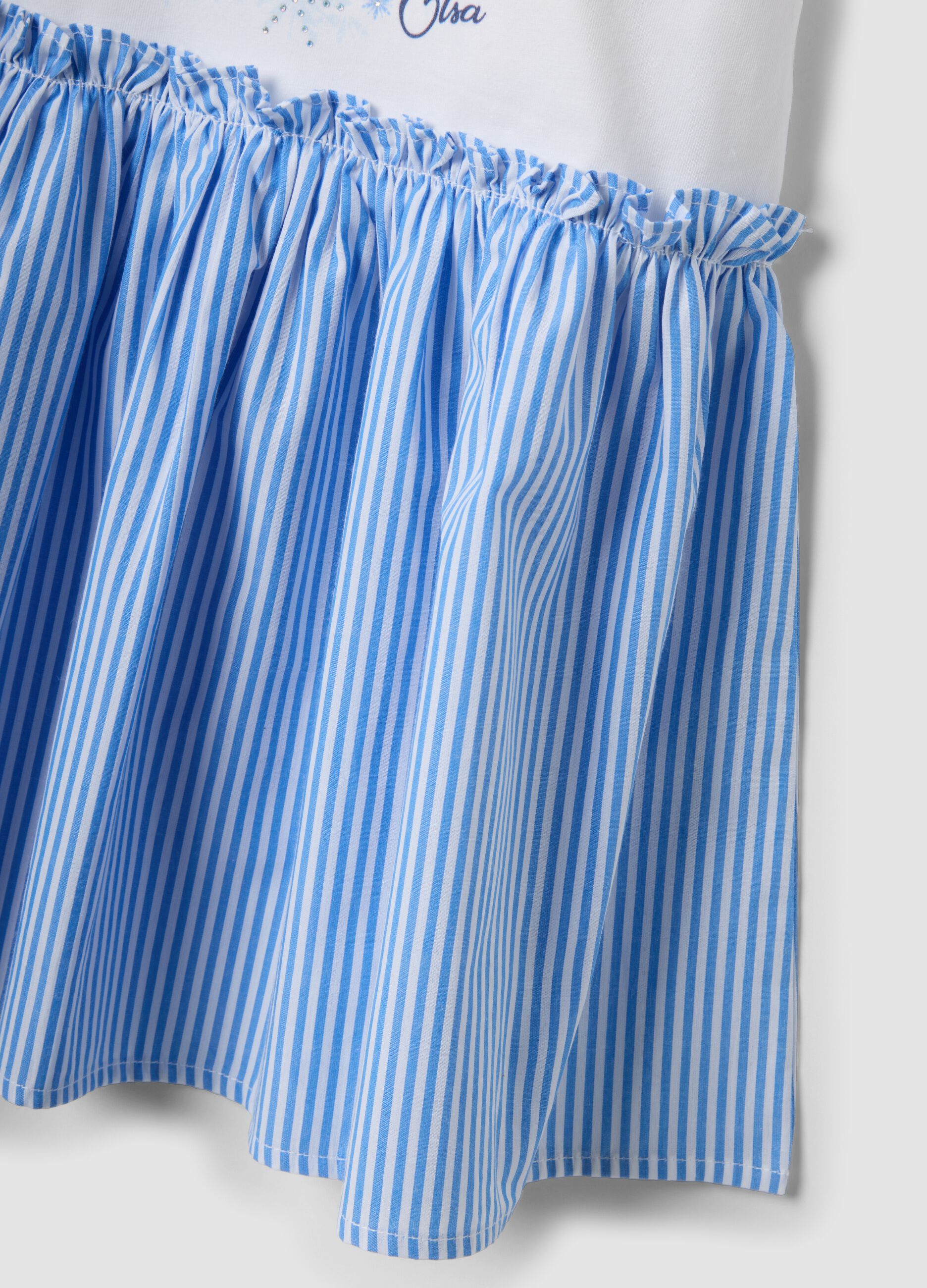 Girls&rsquo; multicolour stretch cotton dress with Frozen print