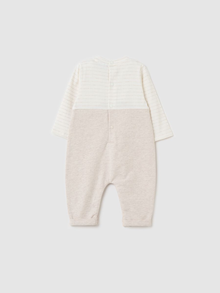 “Funny Puppy” dungaree-style onesie in cotton_1