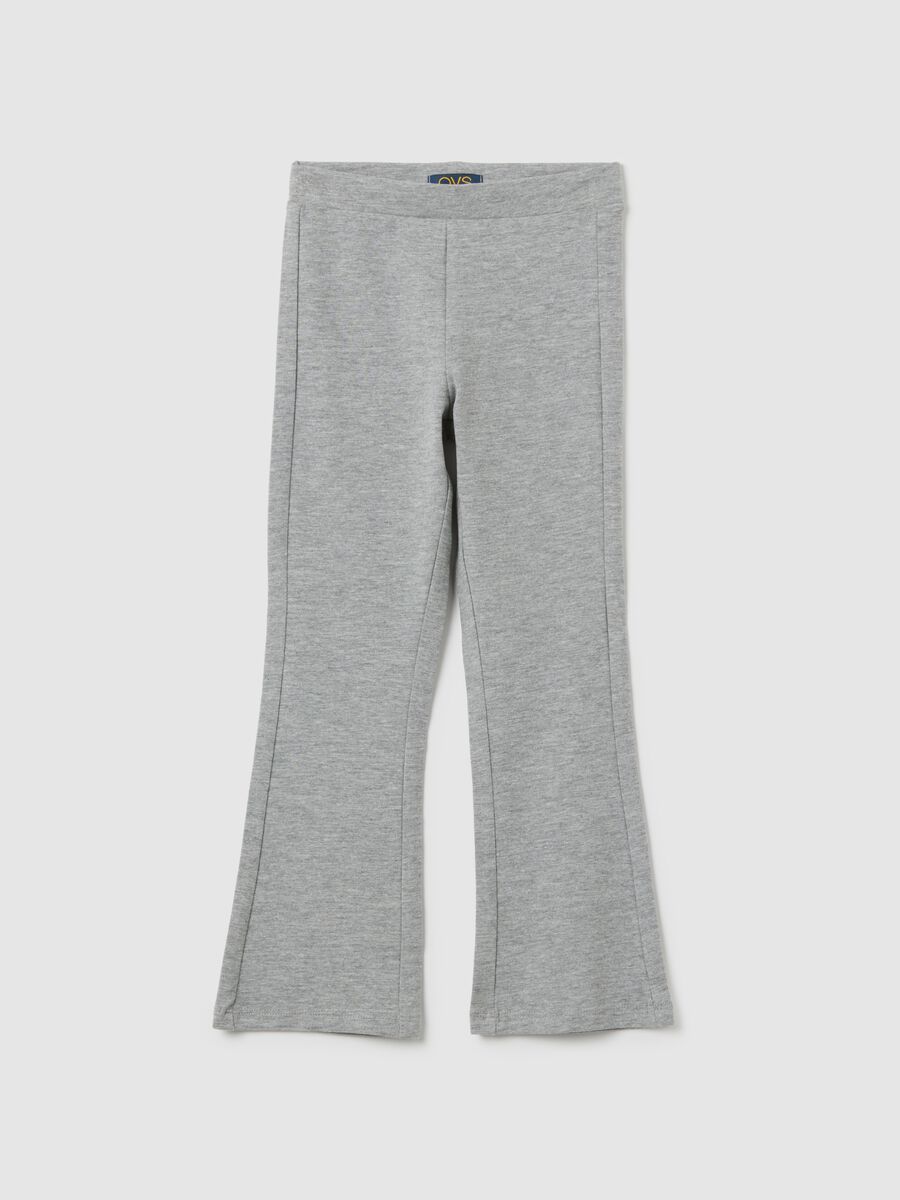 Girls' Grey Cotton Blend Flare Trousers_0