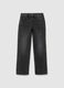 Girls' black cotton blend straight fit jeans_3