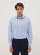 Light blue stretch cotton poplin shirt with spread collar_0
