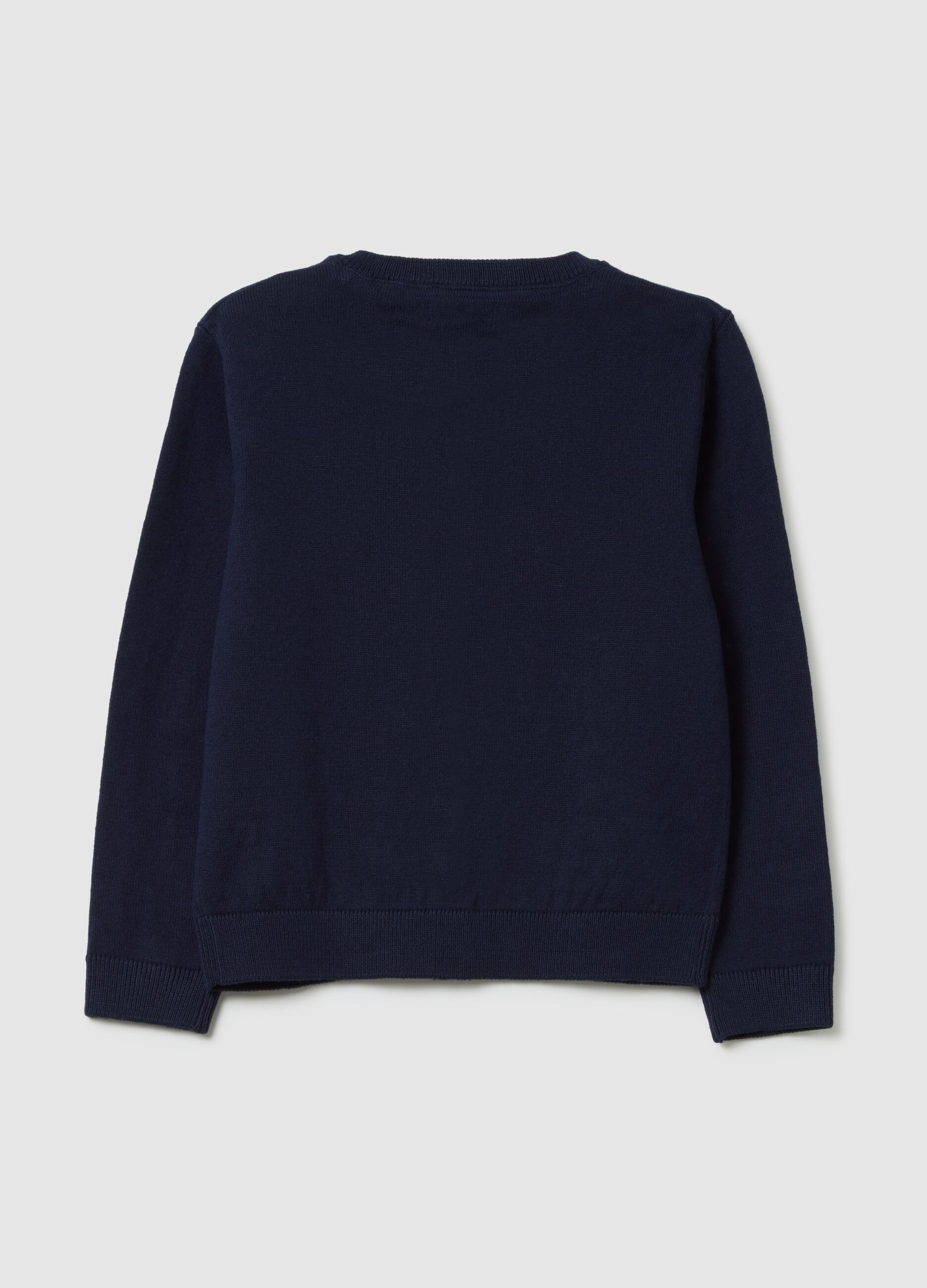 Girls' blue cotton cardigan, regular fit