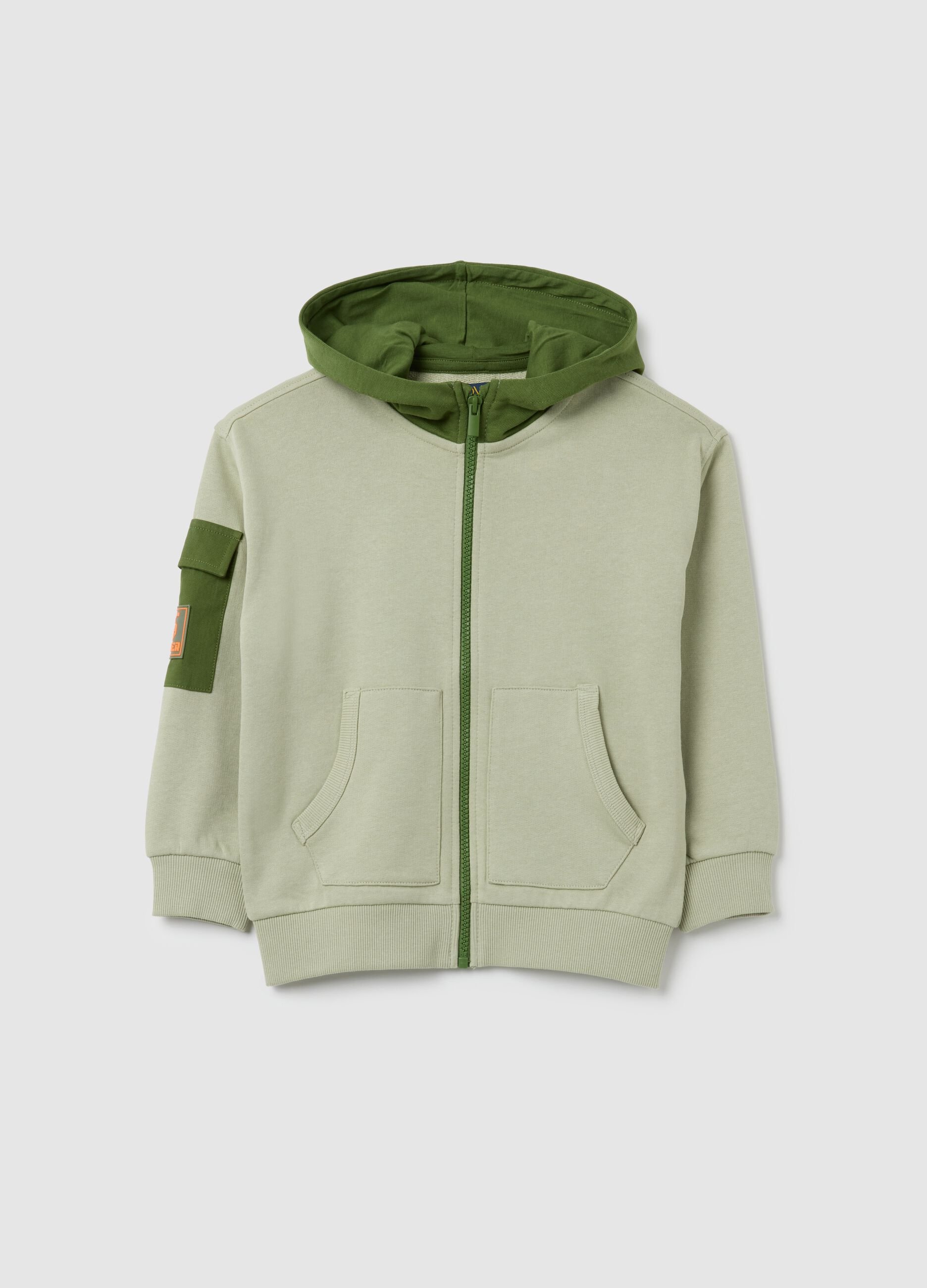 Children's green pure cotton sweatshirt regular fit