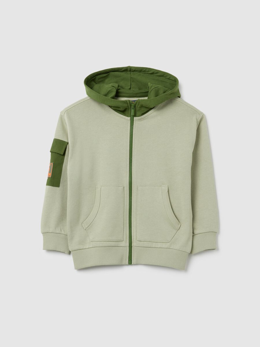 Children's green pure cotton sweatshirt regular fit_0