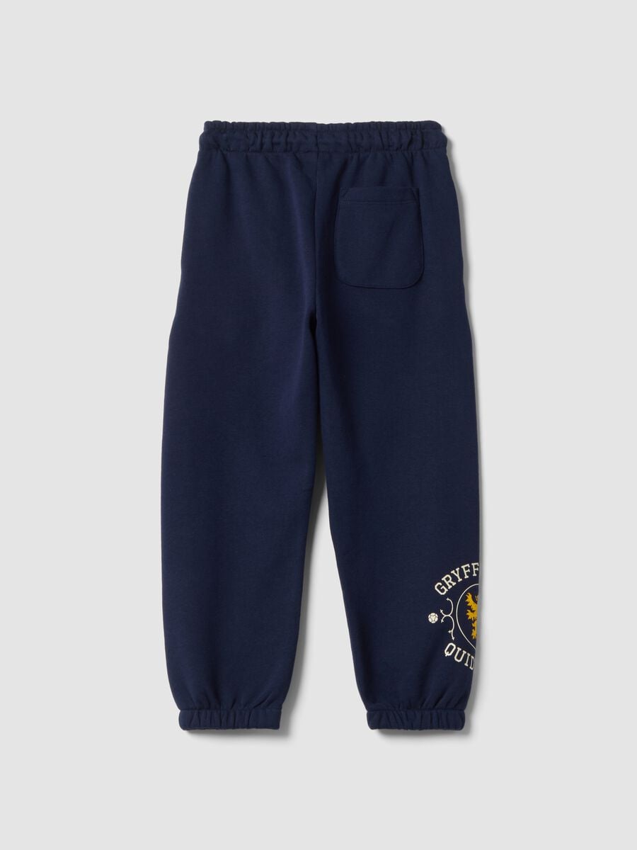 Pantaloni jogger blu in misto cotone con stampa Harry Potter per bambino_1