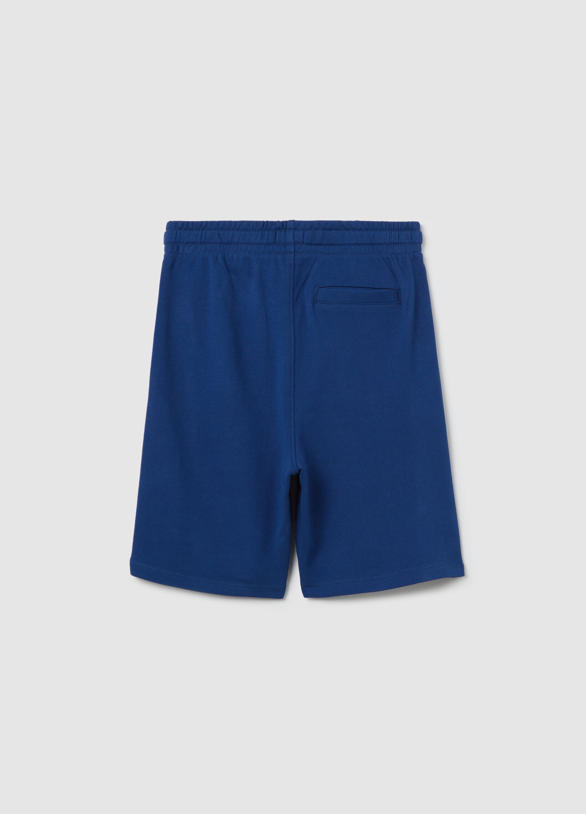 Pantaloni corti blu in puro cotone