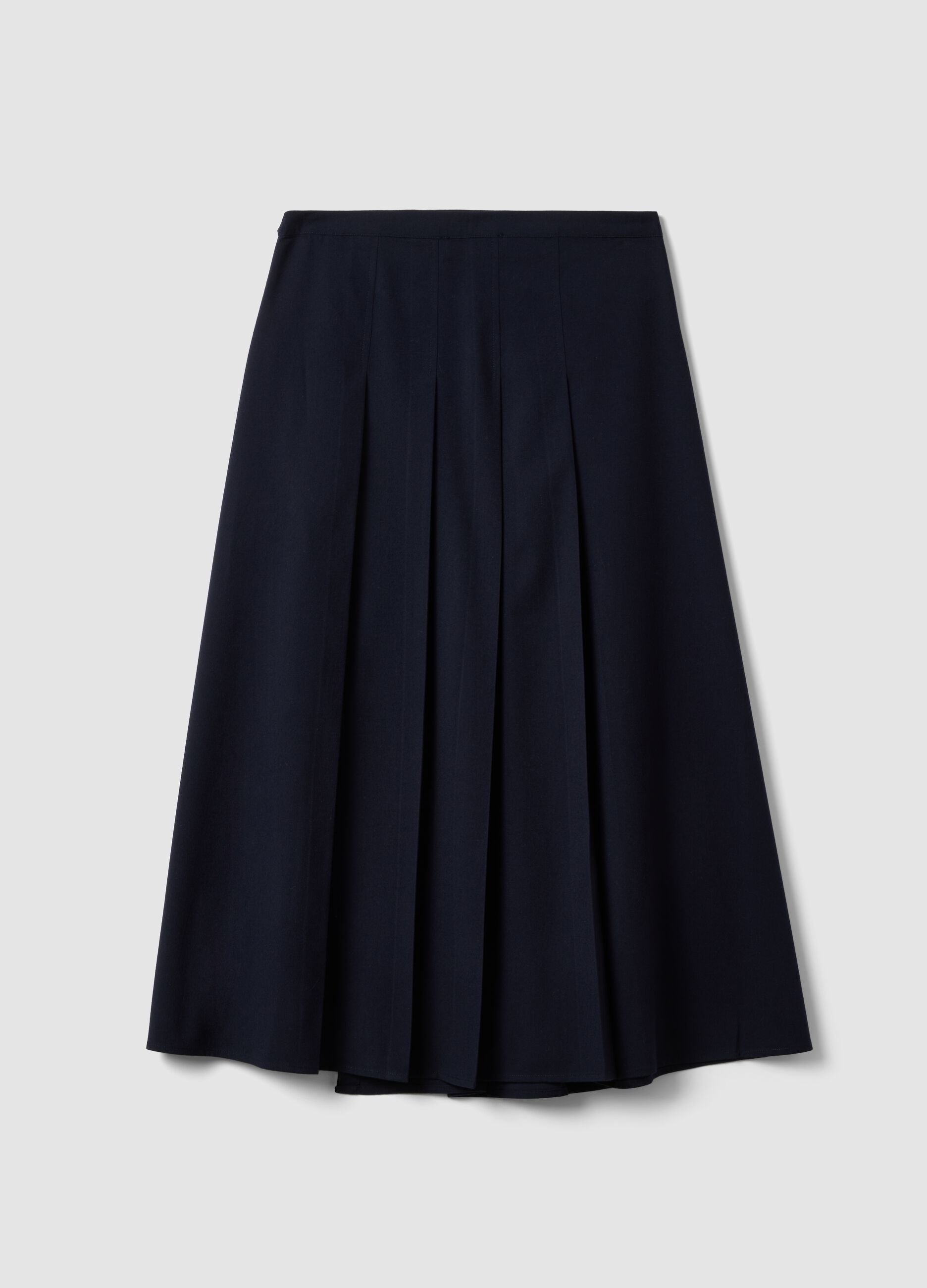 Blue pleated skirt in stretch viscose