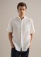 White shirt with mandarin collar in pure linen regular fit_2