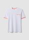 White stretch cotton T-shirt with chest pocket_0