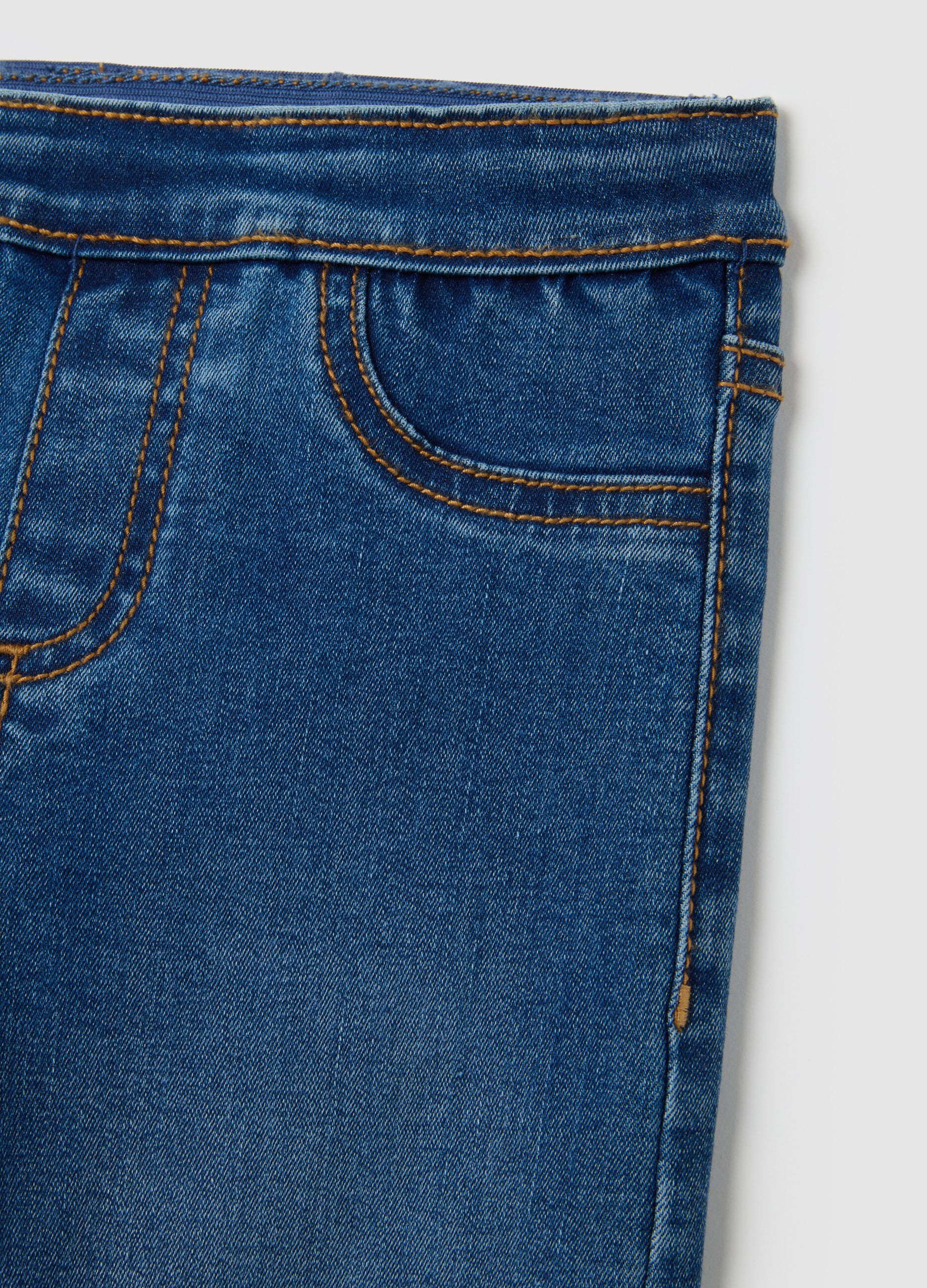 Girl's Blue Skinny Fit Denim Jeggings