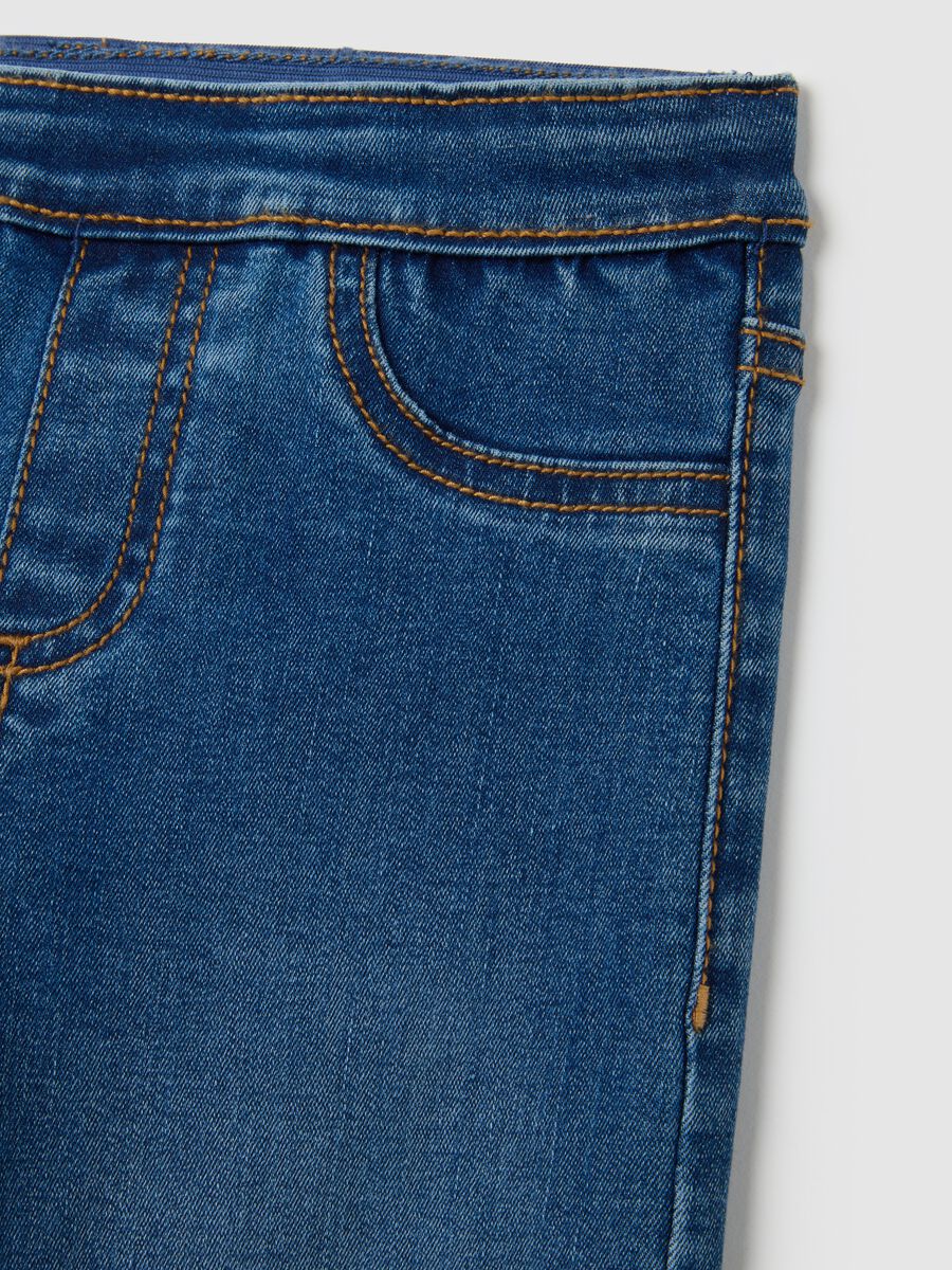 Girl's Blue Skinny Fit Denim Jeggings_3