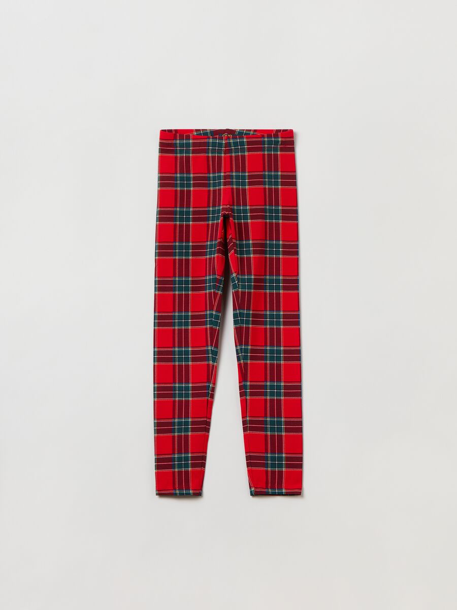 Leggings in cotone stretch con stampa_0