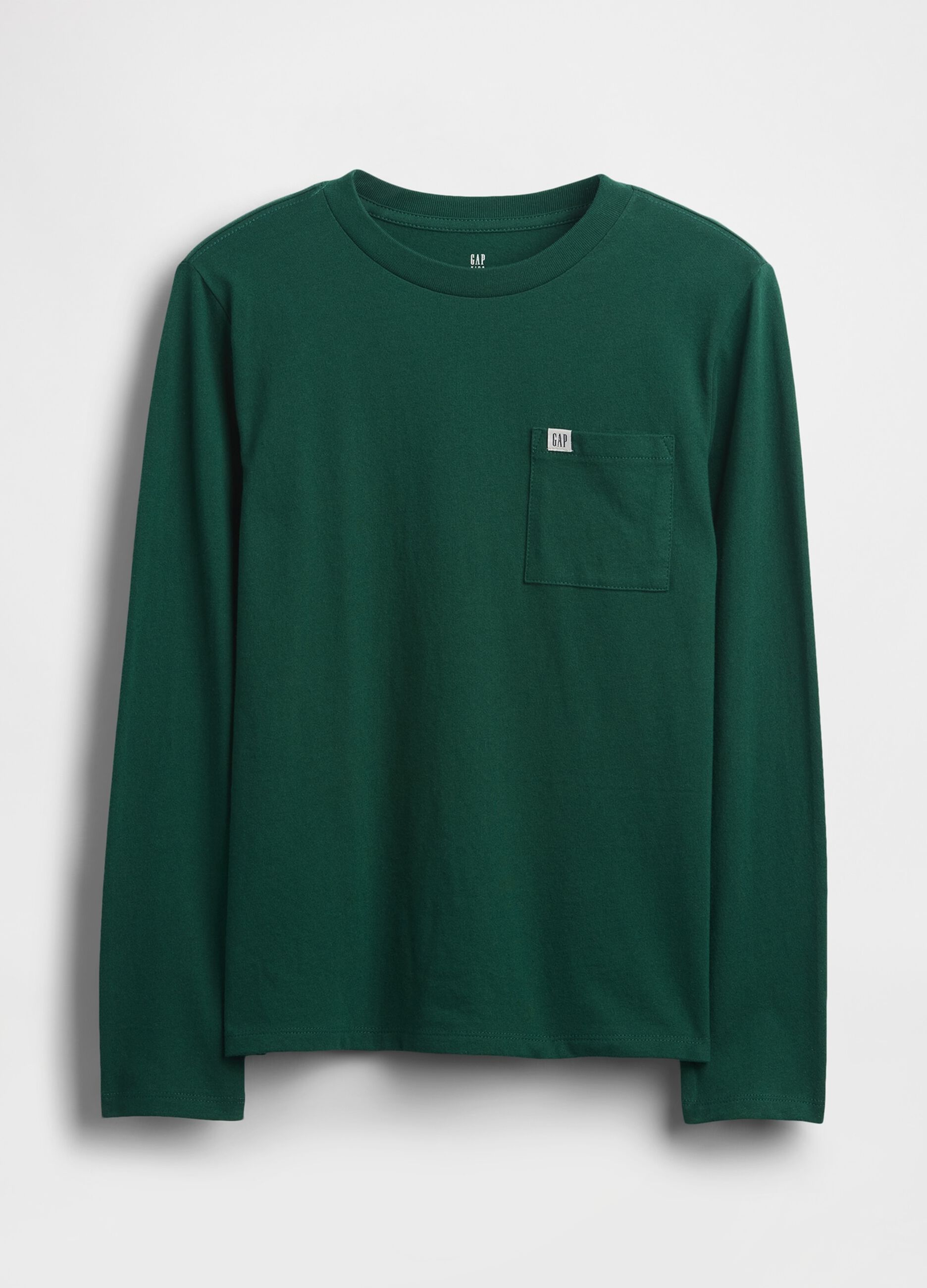 Long-sleeve green cotton T-shirt