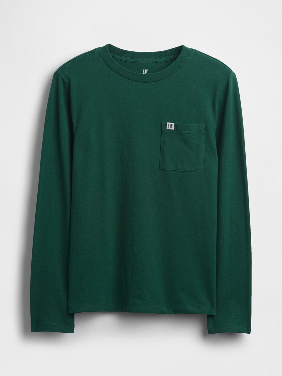 Long-sleeve green cotton T-shirt_0