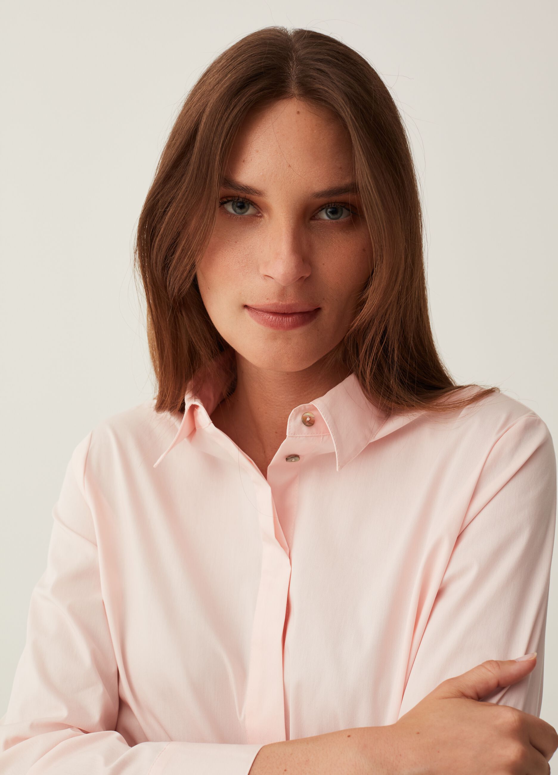 Camicia premaman in popeline stretch