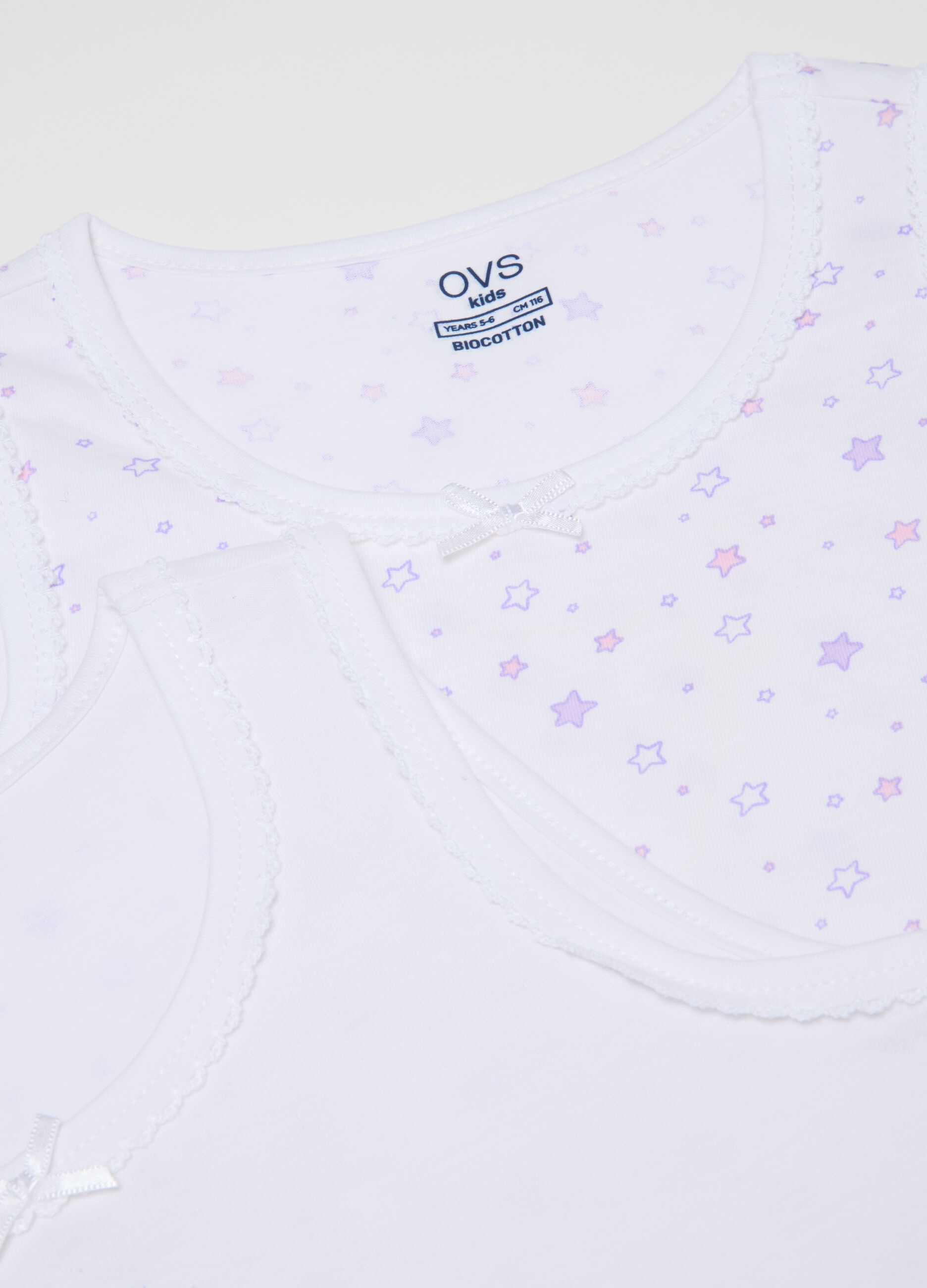 Girls' cotton vest twin-pack in multicolour