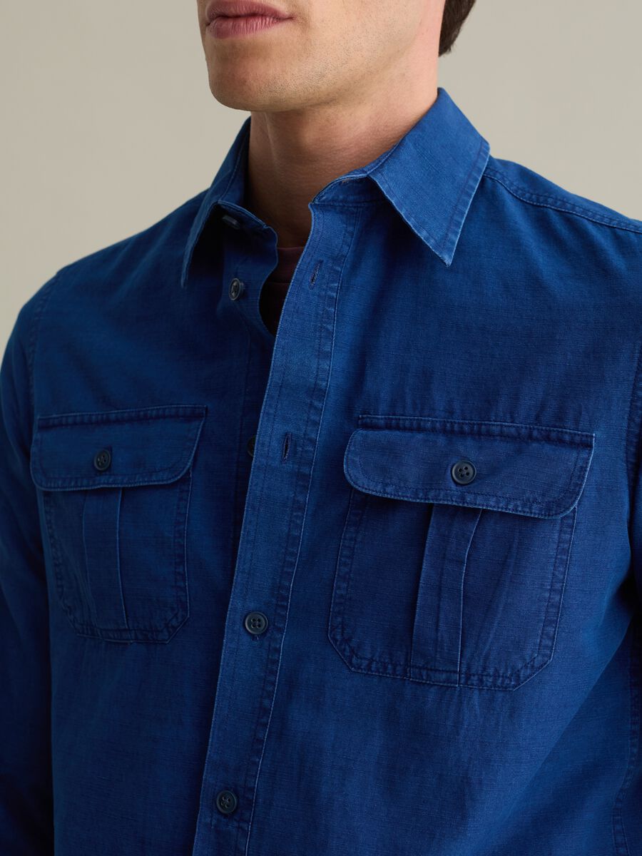 Solid colour shacket in cotton_2