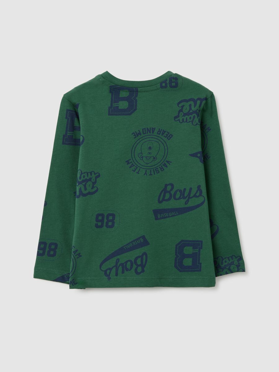 Children's green pure cotton T-shirt in regular fit_1
