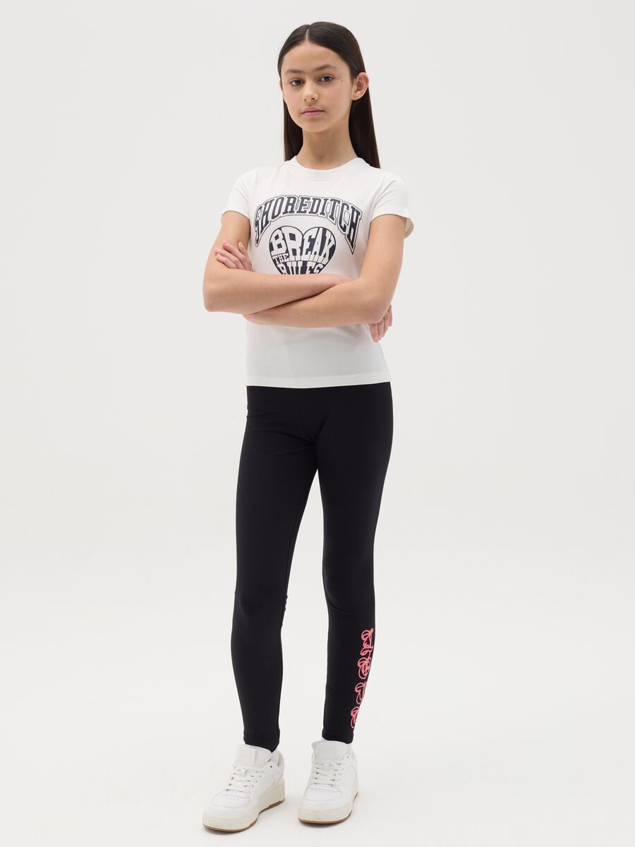 Printed stretch cotton leggings_1