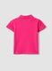 Girls' regular fit pure cotton pink polo with embroidered flowers_4