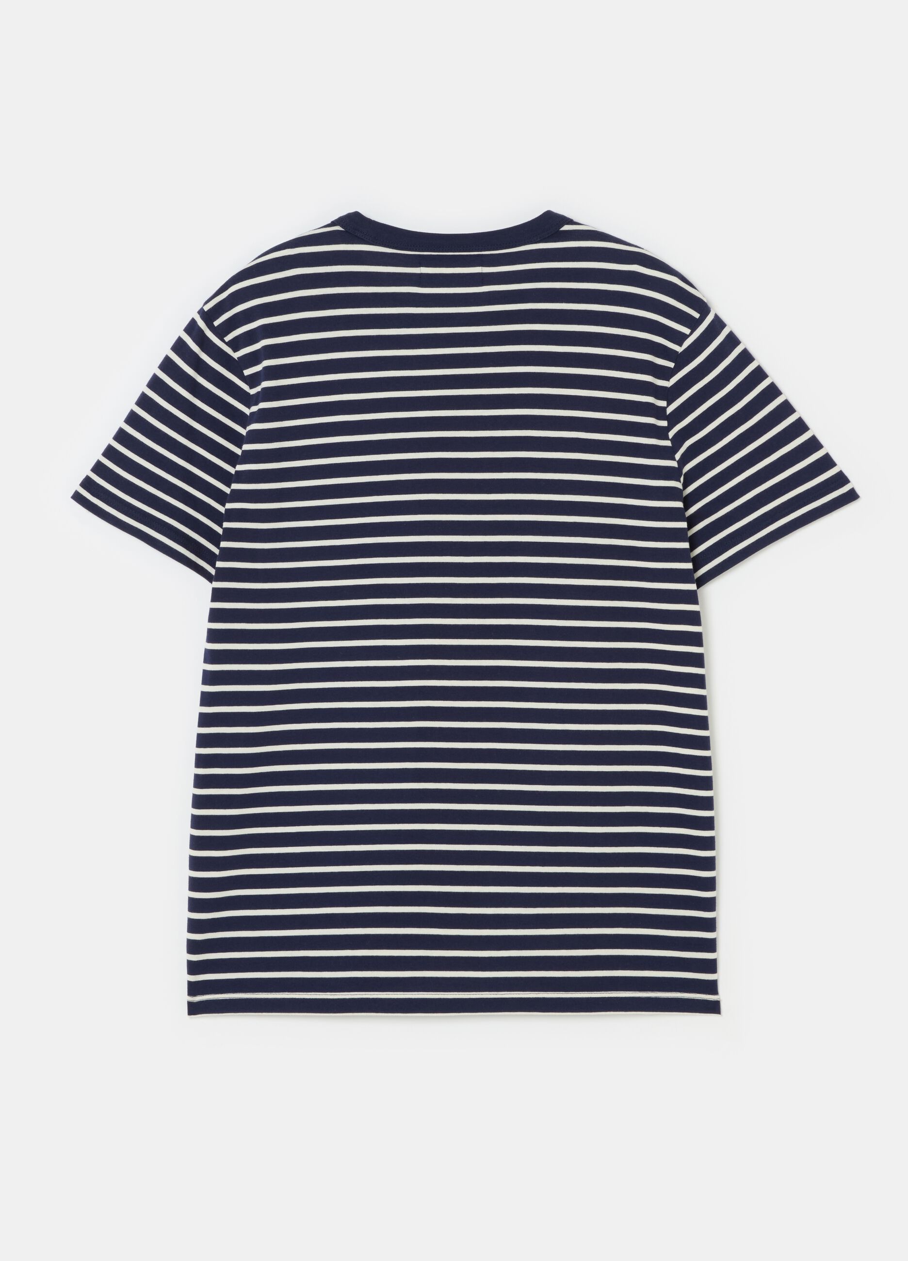 Cotton T-shirt with striped pattern