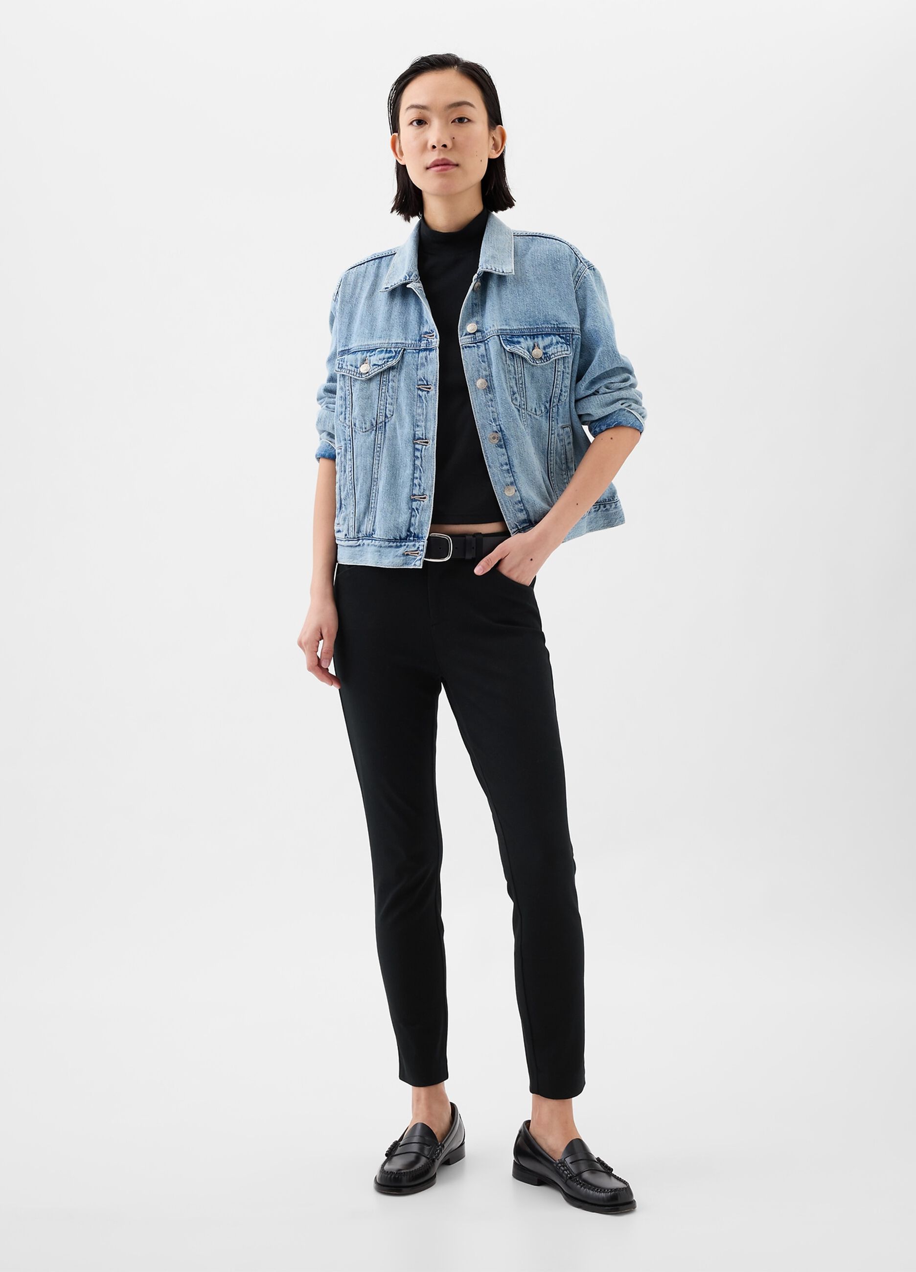 Cigarette trousers in stretch cotton
