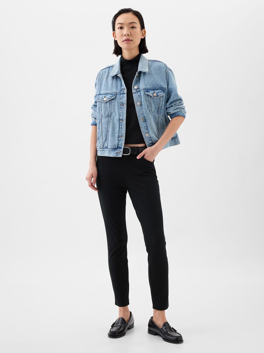 Pantalone a sigaretta in cotone stretch_0