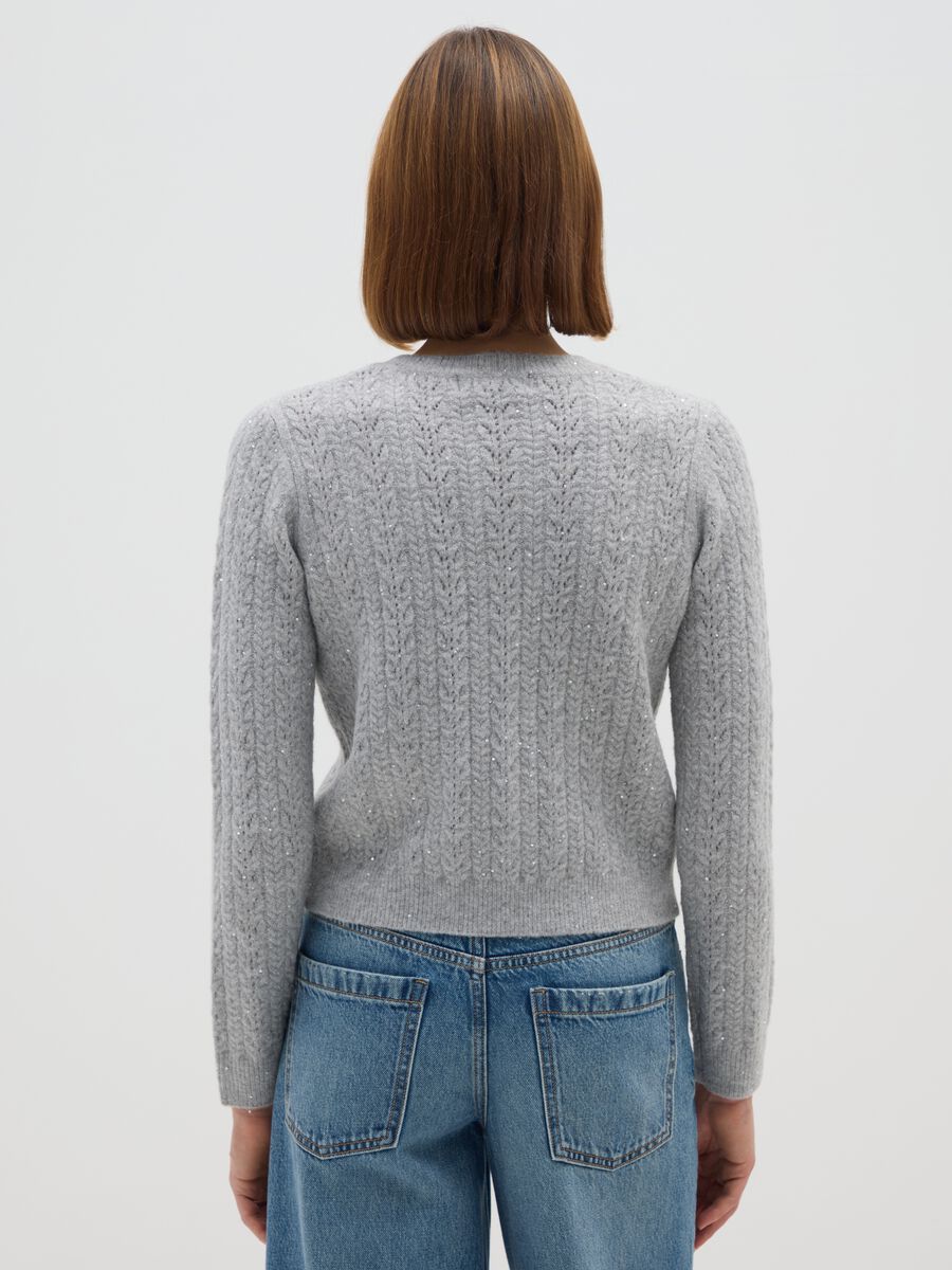 Grey regular fit sweater with sequins_2
