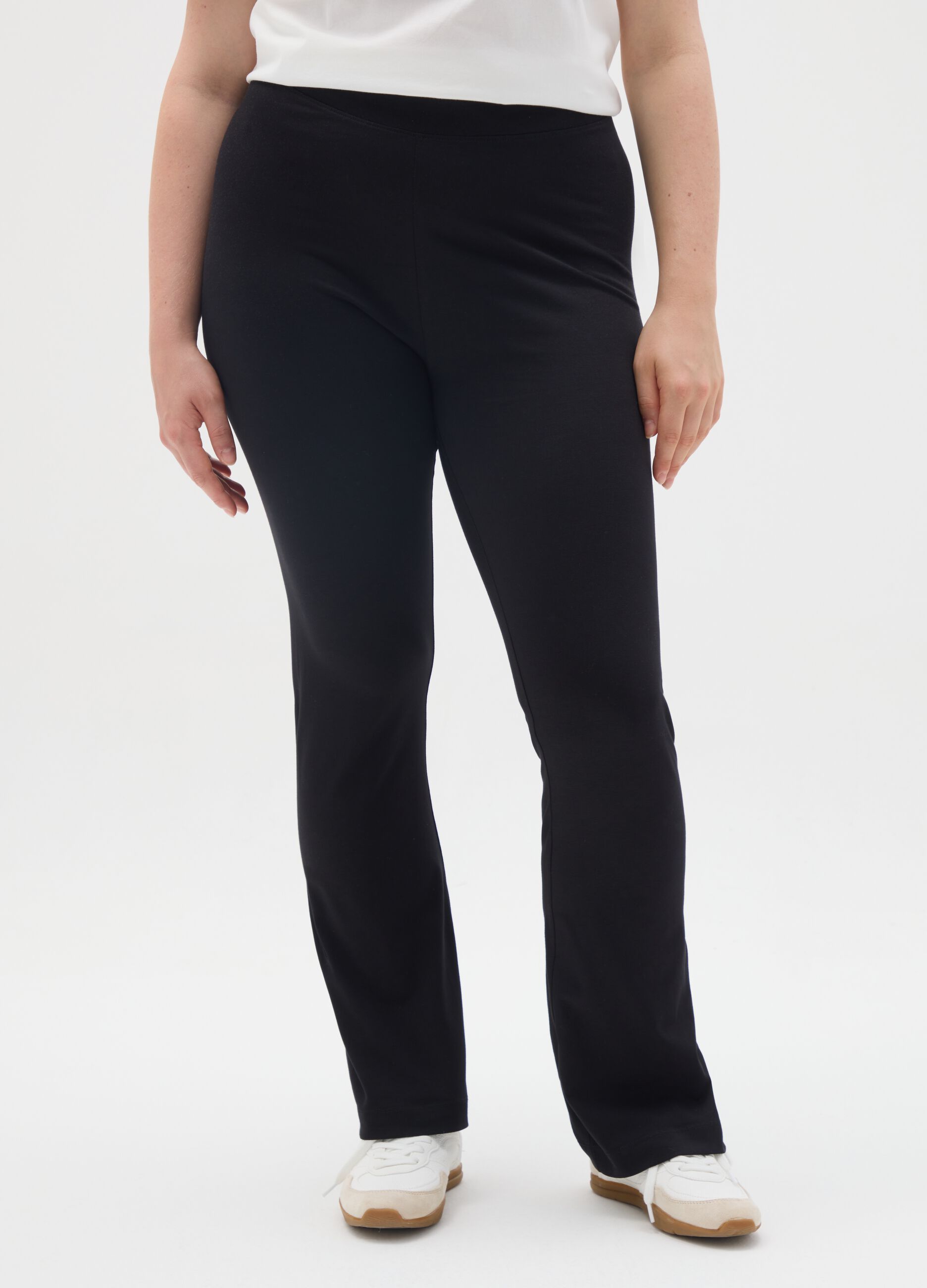 Women's Black Stretch Cotton Trousers